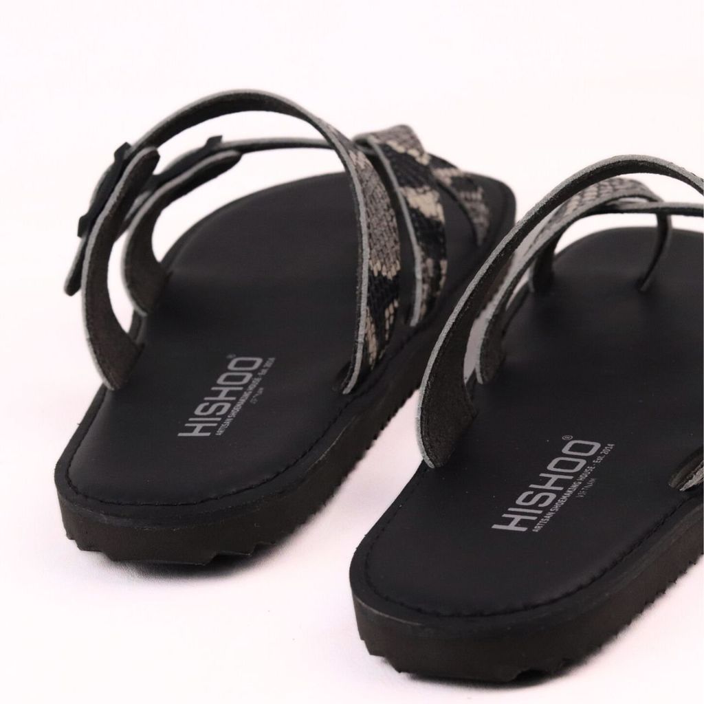 Dép lê bệt Daily Trek sandal (sandal đi bộ đường dài) Nam da rắn xỏ ngón lót da premium Felix HISHOO P098