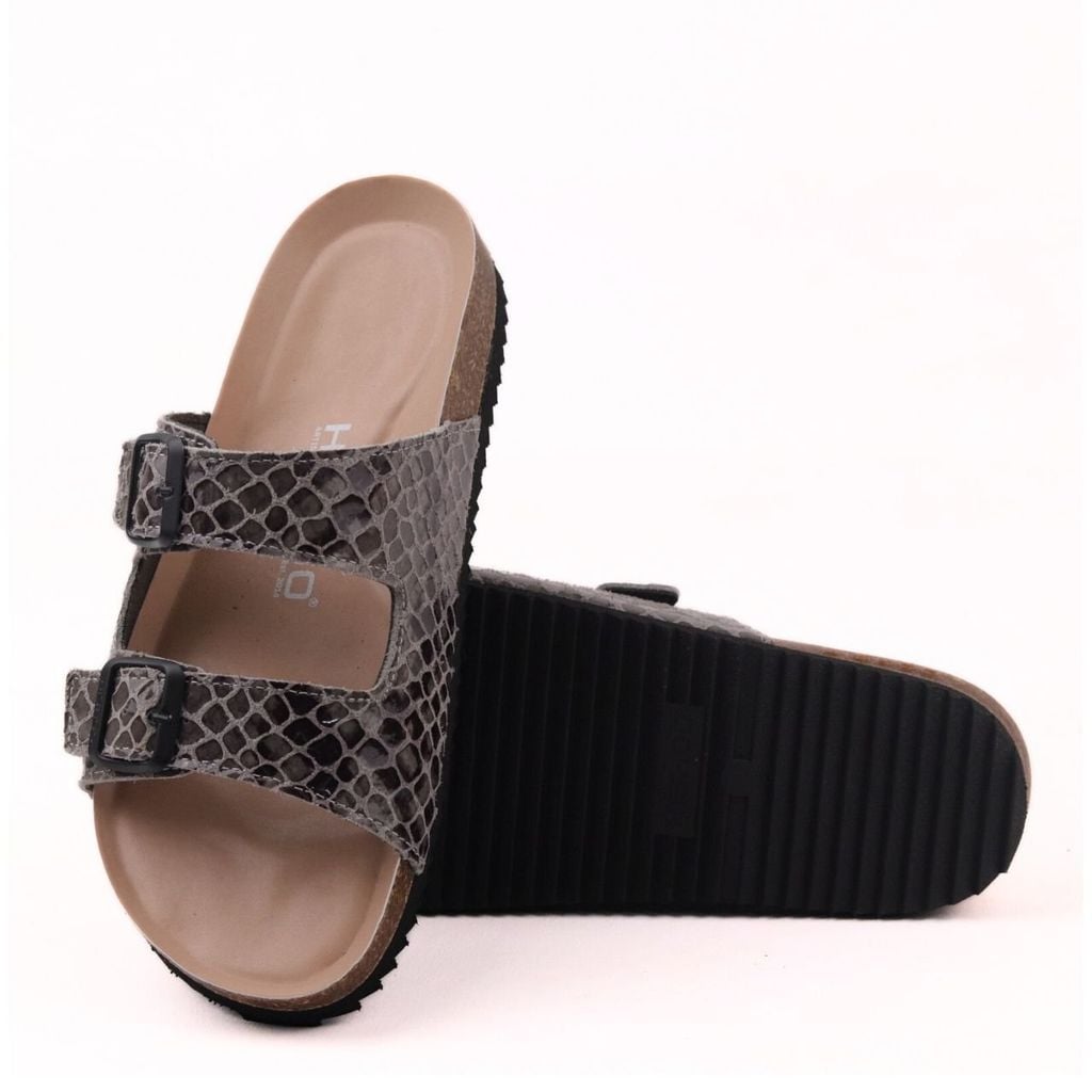 Dép đế trấu birken 2 khoá Vân Đá premium HISHOO B093