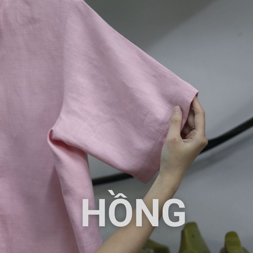 Áo Sơ Mi Nữ Relax Form Rộng, Cổ Tàu Vuông, Lai Ngang Linen Solene Vải Mềm Mát HISHOO A1G002