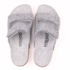 Dép đế trấu birken xé dán vải dạ Premium HISHOO B105