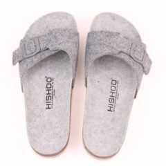 Dép đế trấu birken 1 khóa vải dạ Premium HISHOO B113