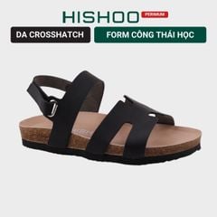 Dép đế trấu sandal birken chữ H Crosshatch Premium HISHOO B115
