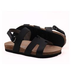 Dép đế trấu sandal birken chữ H Crosshatch Premium HISHOO B115