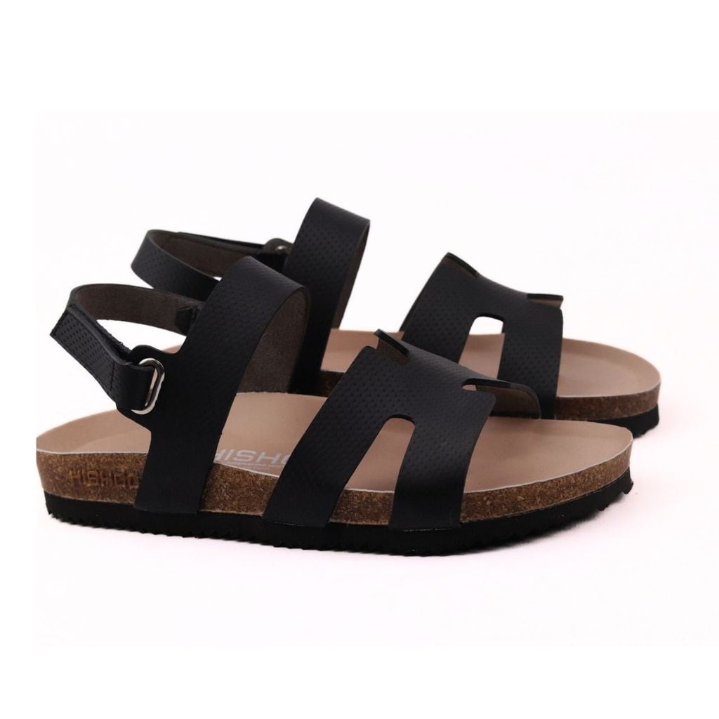 Dép đế trấu sandal birken chữ H Crosshatch Premium HISHOO B115