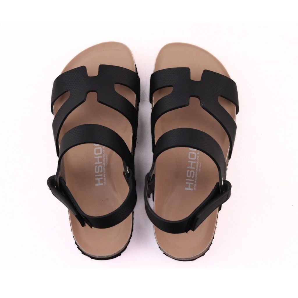 Dép đế trấu sandal birken chữ H Crosshatch Premium HISHOO B115