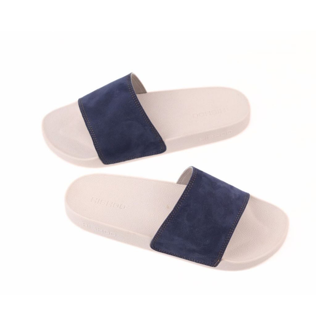 Dép quai ngang Nubuck Xanh navy HISHOO U111