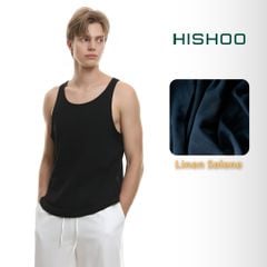 Áo Thun Ba Lỗ Đen Nam Relax Form Rộng Vải Mềm Mát HISHOO A5T001