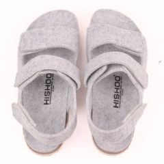 Dép đế trấu sandal birken quai ngang xé dán vải dạ Premium HISHOO B110