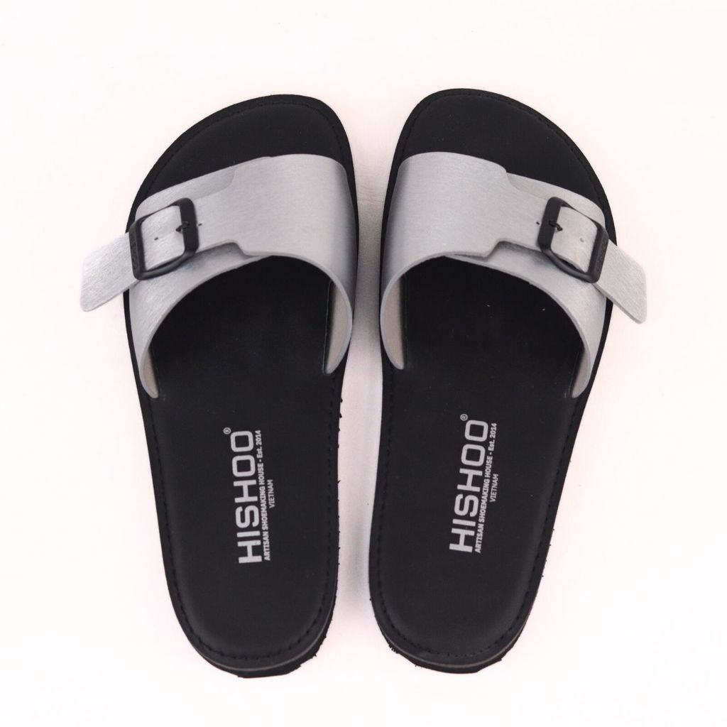 Dép lê bệt Daily Trek sandal (sandal đi bộ đường dài) Nam 1 khóa Bạc lót da premium Felix HISHOO P113