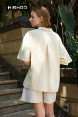 Áo Sơ Mi Nữ Relax Form Rộng Linen Solene Vải Mềm Mát HISHOO AG002