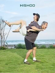 Dép đế trấu Sandal sục Boston Sandal quai ngang Rêu Olive da lộn HISHOO R111