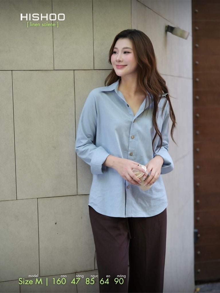 Quần dài Linen Nữ Lưng Thun, Hishoo basic mặc đi chơi, đi làm HISHOO Q3G001