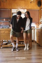 Dép đế trấu birken Chữ H Sandal quai ngang bản premium HISHOO B104