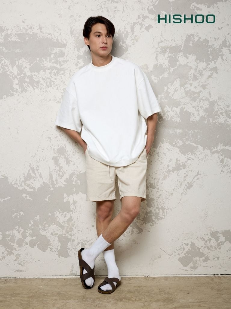 Dép đế trấu birken quai ngang chéo MẶT ĐEN da bò HISHOO M096