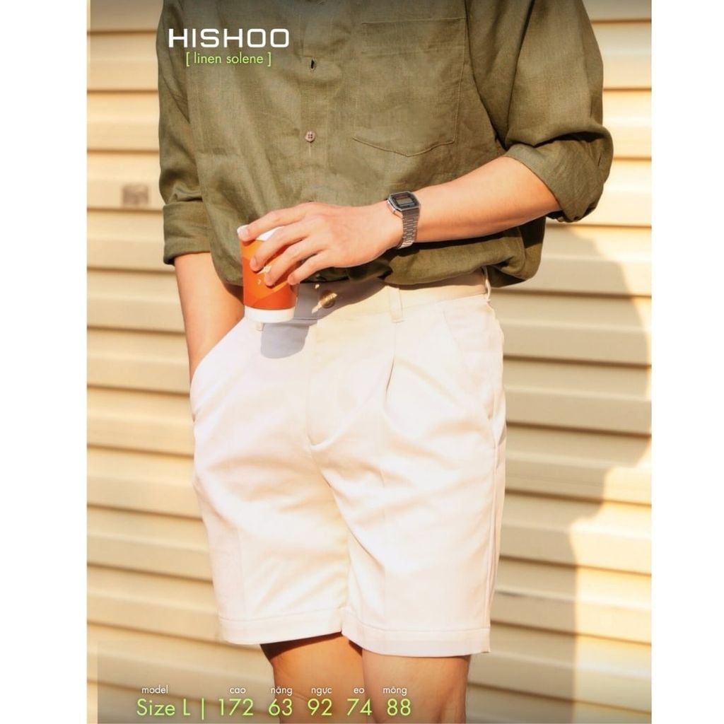 Quần short nam kaki Formax HISHOO Thoáng mát giữ form mặc đi chơi đi làm Q2T001