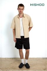 Áo Sơ Mi Nam Relax Form Rộng Linen Solene Vải Mềm Mát HISHOO AB001