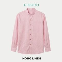 Áo Sơ Mi Nút Gỗ Tay Dài Nữ Relax Form Rộng, Cổ Tàu Vuông, Lai Ngang Linen Solene Vải Mềm Mát HISHOO A2G002