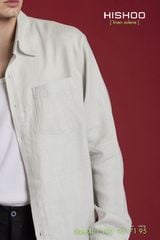 Áo Sơ Mi Nam Tay Dài Relax Form Rộng, Cổ Thường, Lai Ngang Linen Solene Vải Mềm Mát HISHOO A2T003