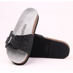Dép đế trấu birken 1 khóa vải dạ Premium HISHOO B113