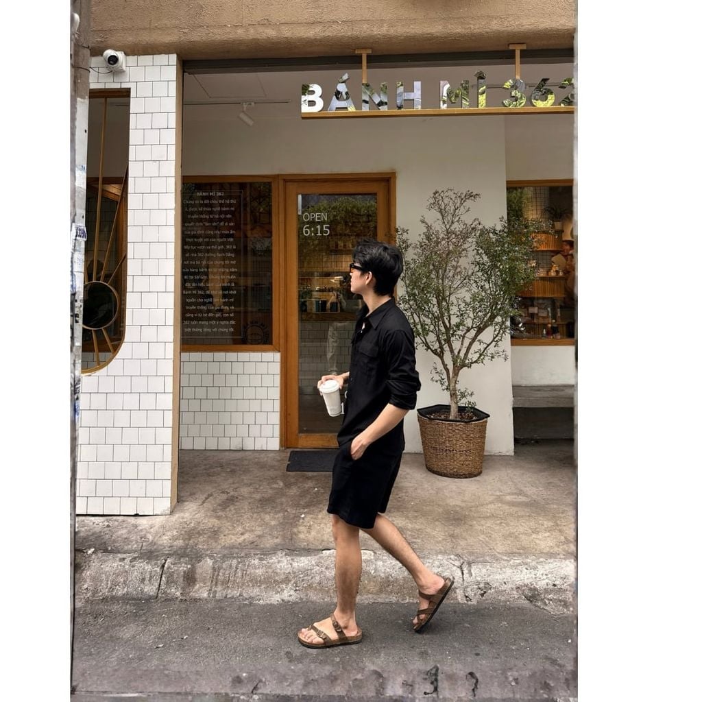 Áo Sơ Mi Nam 2 Túi Tay Dài  Relax Form Rộng, Cổ Thường, Lai Ngang Linen Solene Vải Mềm Mát HISHOO A2T005