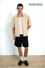 Áo Sơ Mi Nam Relax Form Rộng Linen Solene Vải Mềm Mát HISHOO AB001