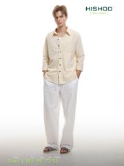 Áo Sơ Mi Nam Tay Dài Relax Form Rộng, Cổ Thường, Lai Ngang Linen Solene Vải Mềm Mát HISHOO A2T003
