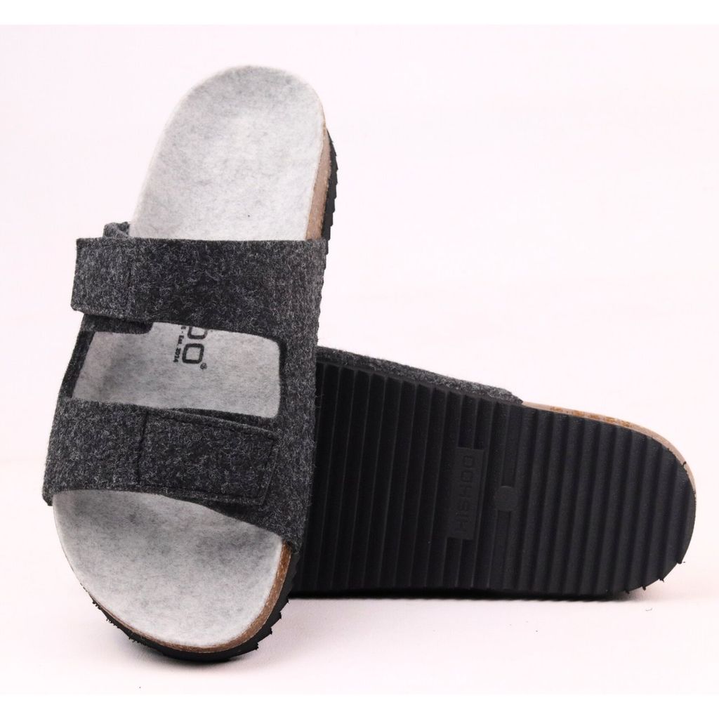 Dép đế trấu birken xé dán vải dạ Premium HISHOO B105