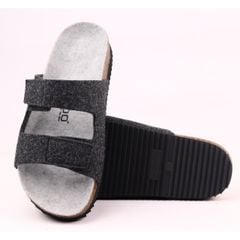 Dép đế trấu birken xé dán vải dạ Premium HISHOO B105