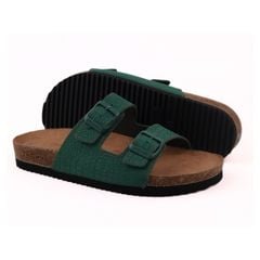 Dép đế trấu birken 2 khoá Green Croco Premium HISHOO H093