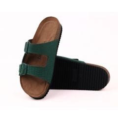 Dép đế trấu birken 2 khoá Green Croco Premium HISHOO H093