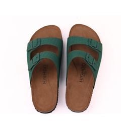 Dép đế trấu birken 2 khoá Green Croco Premium HISHOO H093