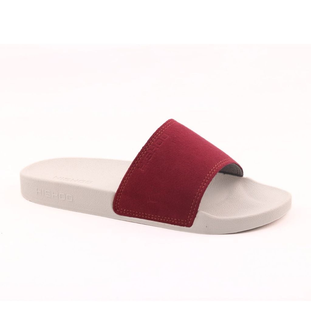 Dép quai ngang da bò Đỏ phấn HISHOO U111