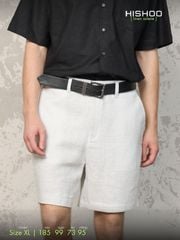 Quần short nam Xám Tro Linen Solene HISHOO Thoáng mát giữ form mặc đi chơi đi làm Q1T001