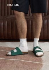 Dép đế trấu birken xé dán Green Croco Premium HISHOO B105