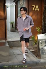 Áo Sơ Mi Nam Tay Dài Relax Form Rộng, Cổ Thường, Lai Ngang Linen Solene Vải Mềm Mát HISHOO A2T003