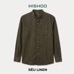 Áo Sơ Mi Nút Gỗ Tay Dài Nữ Relax Form Rộng, Cổ Tàu Vuông, Lai Ngang Linen Solene Vải Mềm Mát HISHOO A2G002