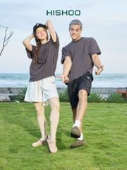 Dép đế trấu Sandal sục Boston Sandal quai ngang Rêu Olive da lộn HISHOO R111