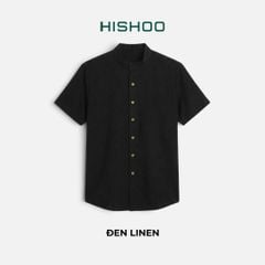 Áo Sơ Mi Nữ Nút Gỗ Relax Form Rộng, Cổ Tàu Vuông, Lai Ngang Linen Solene Vải Mềm Mát HISHOO A1G002