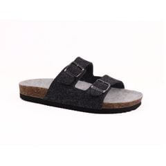 Dép đế trấu birken 2 khoá vải dạ Premium HISHOO B093