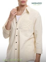 Áo Sơ Mi Nam Tay Dài Relax Form Rộng, Cổ Thường, Lai Ngang Linen Solene Vải Mềm Mát HISHOO A2T003