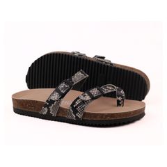 Dép đế trấu birken xỏ ngón da rắn Premium HISHOO B098