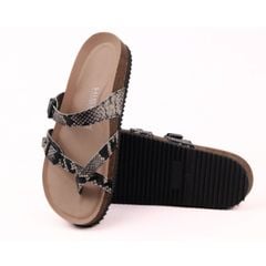 Dép đế trấu birken xỏ ngón da rắn Premium HISHOO B098