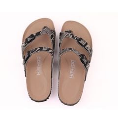 Dép đế trấu birken xỏ ngón da rắn Premium HISHOO B098