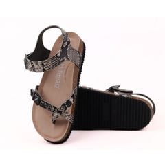 Dép đế trấu sandal birken xỏ ngón da rắn Premium HISHOO B118