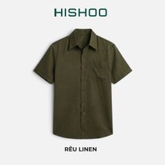 Áo Sơ Mi Nam Nút Gỗ Relax Form Rộng, Cổ Thường, Lai Ngang Linen Solene Vải Mềm Mát HISHOO A1T003