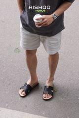 Dép đế trấu birken chữ H premium HISHOO B095