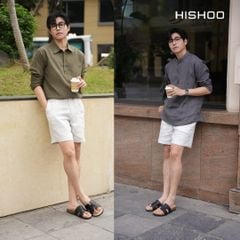 Quần short nam Linen Solene HISHOO Thoáng mát giữ form mặc đi chơi đi làm Q1T001