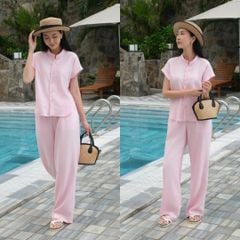 Quần dài Linen Nữ Lưng Thun, Hishoo basic mặc đi chơi, đi làm HISHOO Q3G001