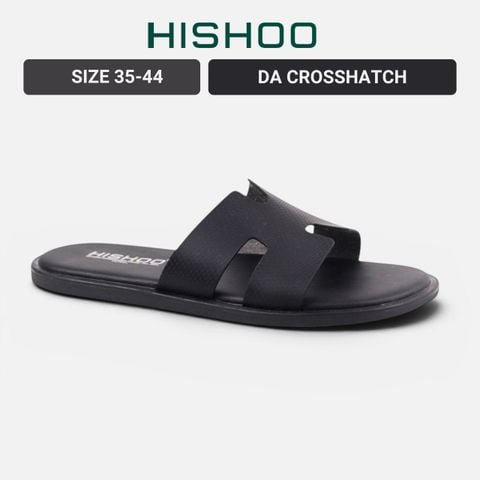 Dép lê bệt Nam quai chữ H lót da Crosshatch premium Manto 6 HISHOO W095