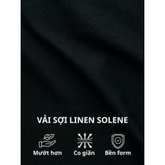 Áo Sơ Mi Trắng Nữ Tay Dài Relax Form Rộng, Cổ Polo Tàu Vuông, Xẻ V Linen Solene Vải Mềm Mát HISHOO A3G002